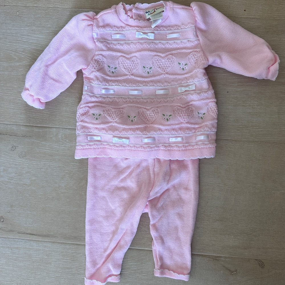 Vintage 90’s B.T. Kids Pink Baby Knit Set - 3-6 Months